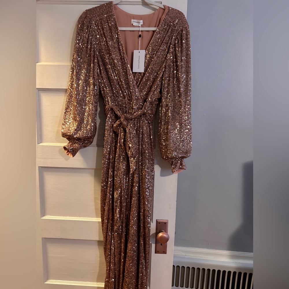 Lover and friends, pink sequence jumpsuit